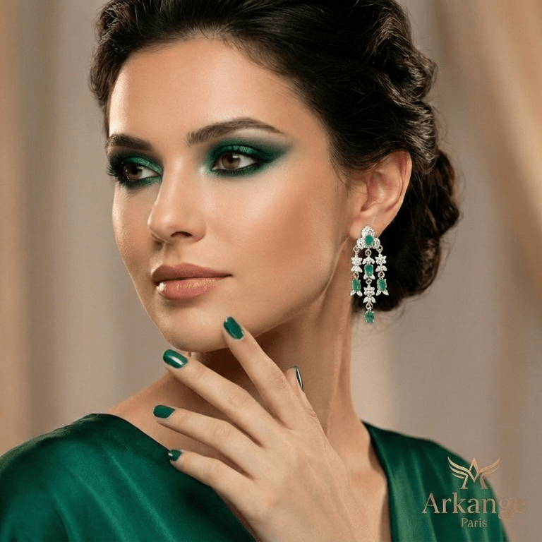 Boucles d'oreille en Emeraude collection Elizabeth Taylor - Arkange